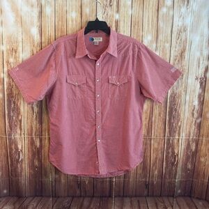 Fink Clothing Men’s Short Sleeve Red Plaid Button Down Western Shirt Size XL